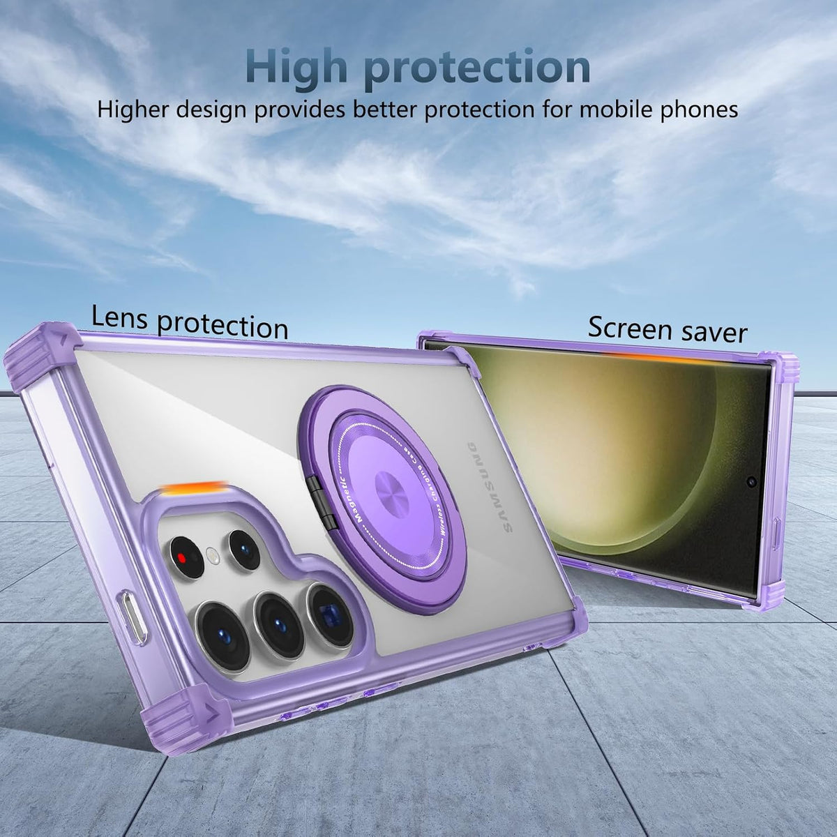360¡ã Rotating Phone Stand Shockproof Phone Case for Samsung Galaxy S23 Ultra