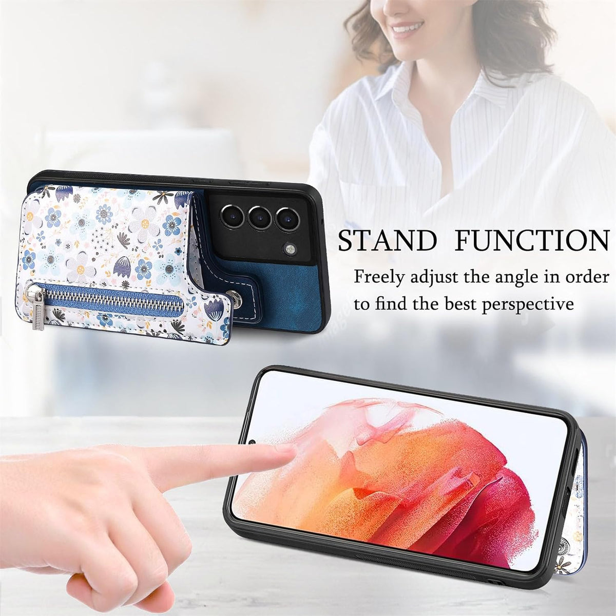 TPU+PC leather phone case, suitable for Samsung Galaxy S21 5G screen 
