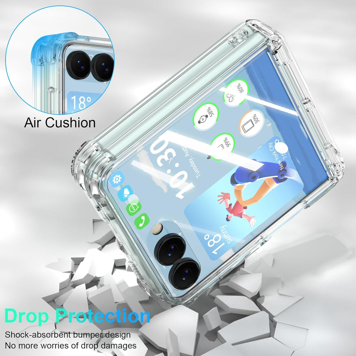 Shockproof transparent phone case for Samsung Galaxy Z Flip 7