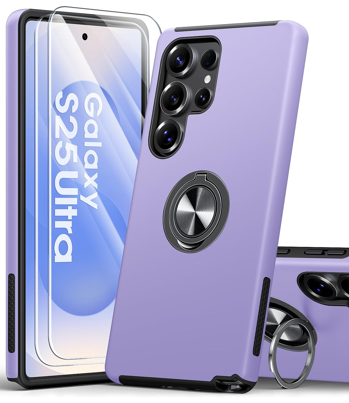 Shockproof phone case for Samsung Galaxy A56 5G, includes two screen protectors.