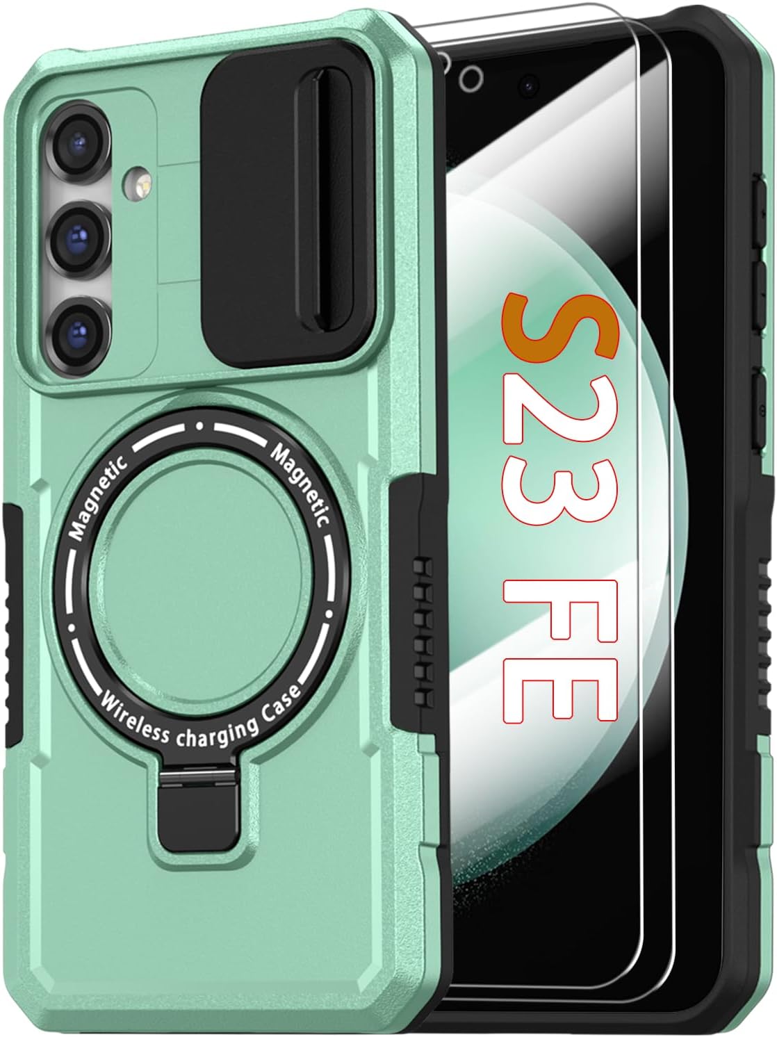 PC+TPU shockproof phone case for Samsung Galaxy S21 FE, includes 2 sc
