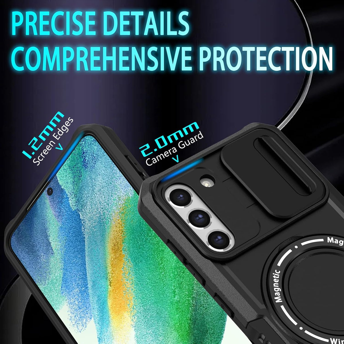 PC+TPU shockproof phone case for Samsung Galaxy S21 FE, includes 2 sc