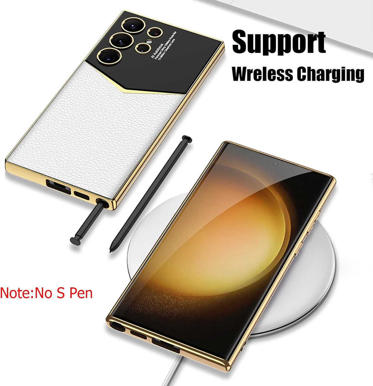 TPU Electroplated Leather Case For Samsung S23 Ultra | Shockproof 