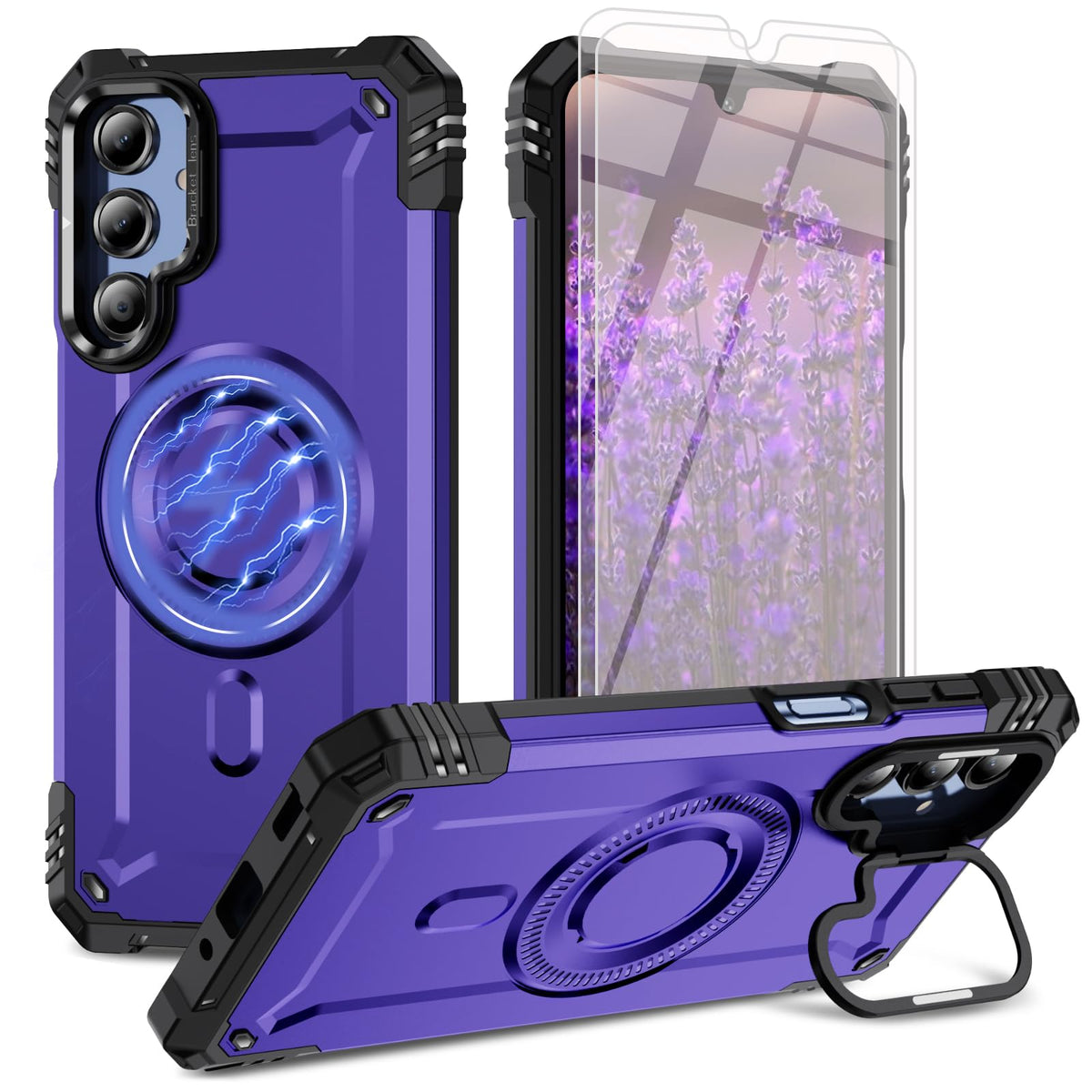 Shockproof phone case for Samsung Galaxy A37 5G with 2 tempered glass screen protectors