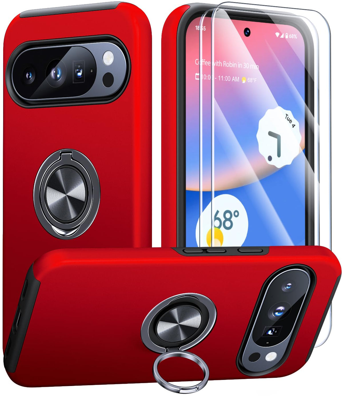 Shockproof phone case for Samsung Galaxy A56 5G, includes two screen protectors.