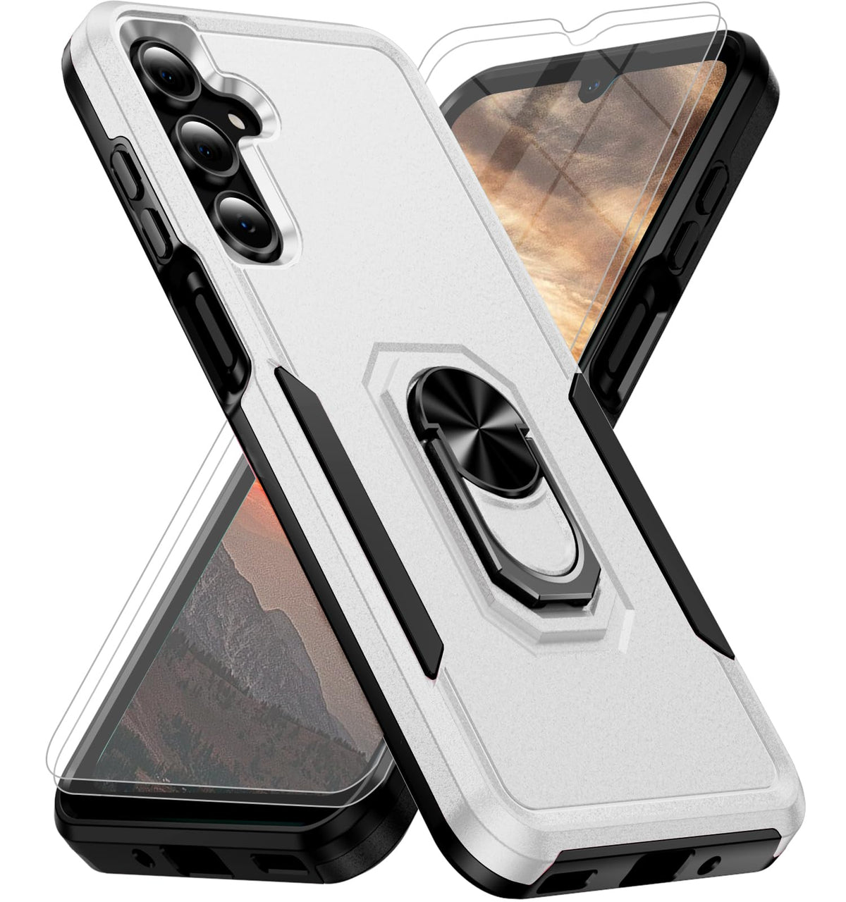 Shockproof phone case for Samsung Galaxy A37 5G with 2 tempered glass screen protectors