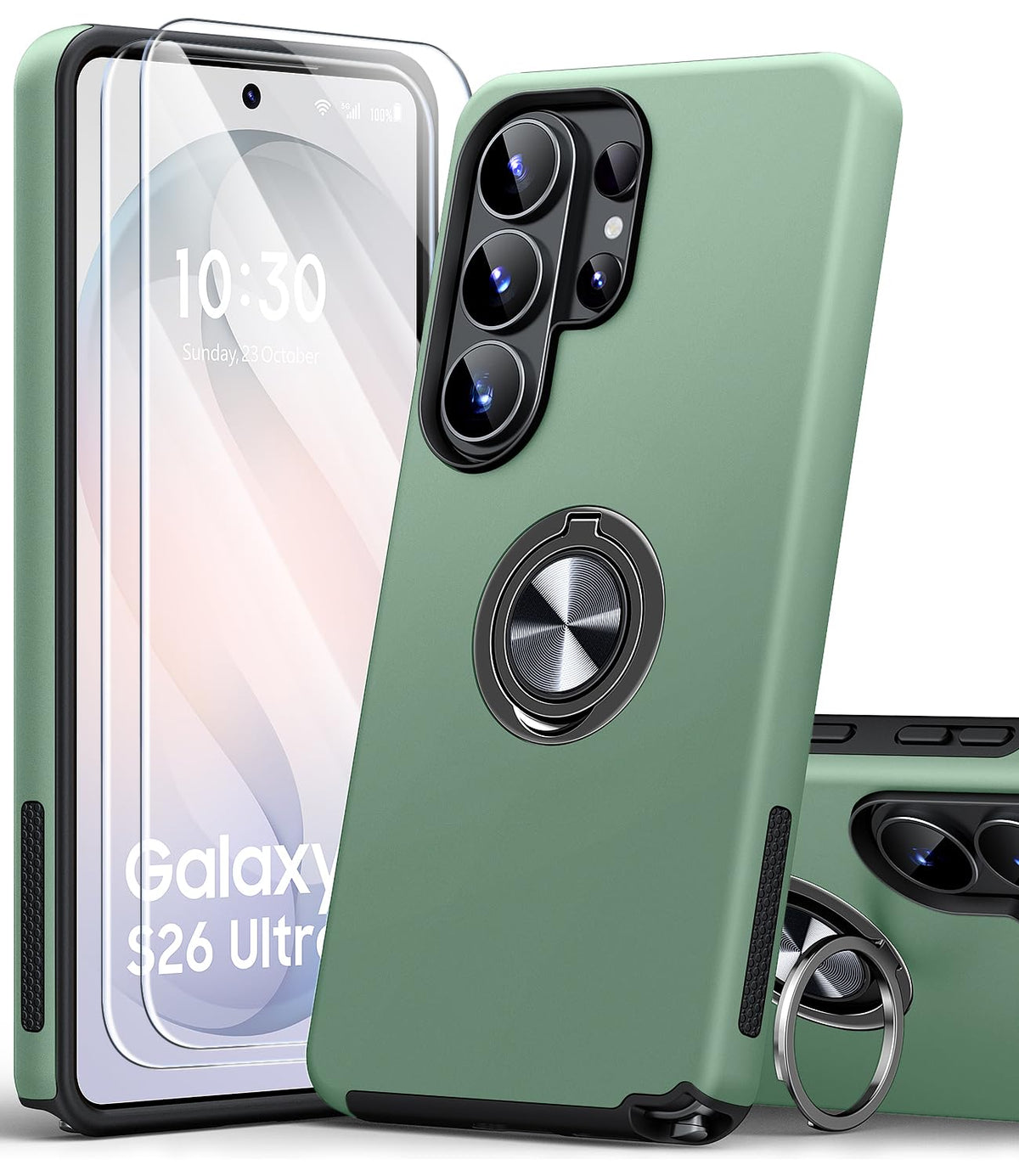 Shockproof phone case for Samsung Galaxy A56 5G, includes two screen protectors.