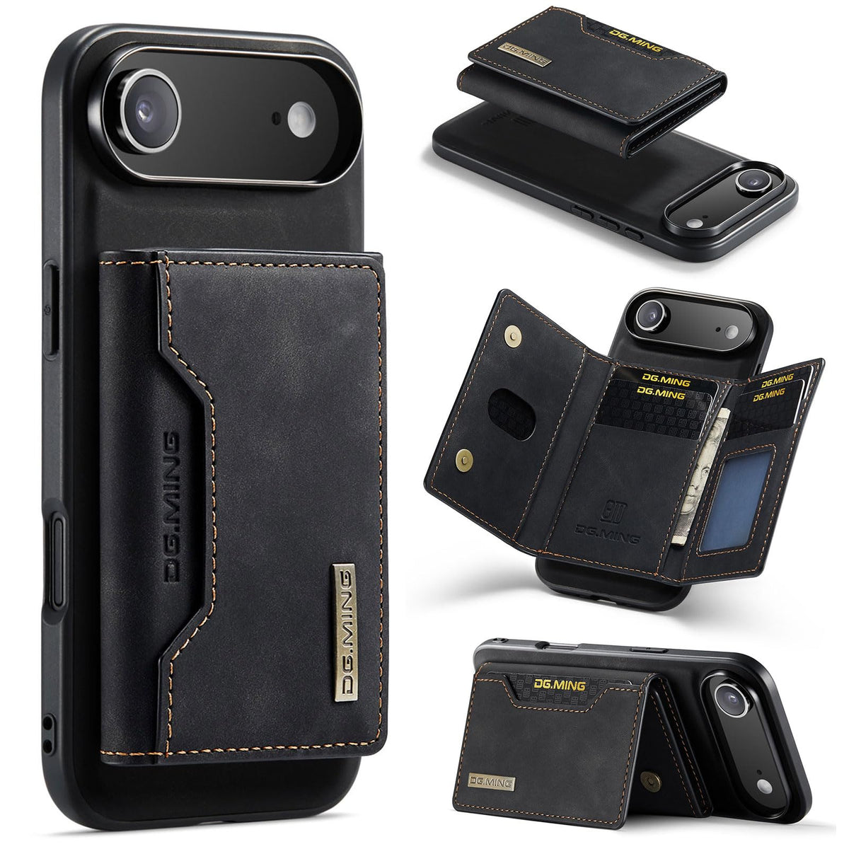 Leather phone case with card slot for iPhone 17 Pro Max