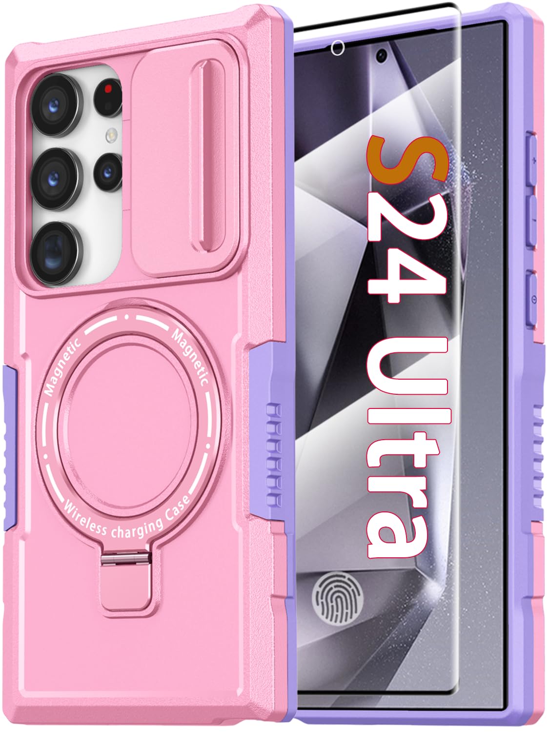 PC+TPU shockproof phone case for Samsung Galaxy S21 FE, includes 2 sc