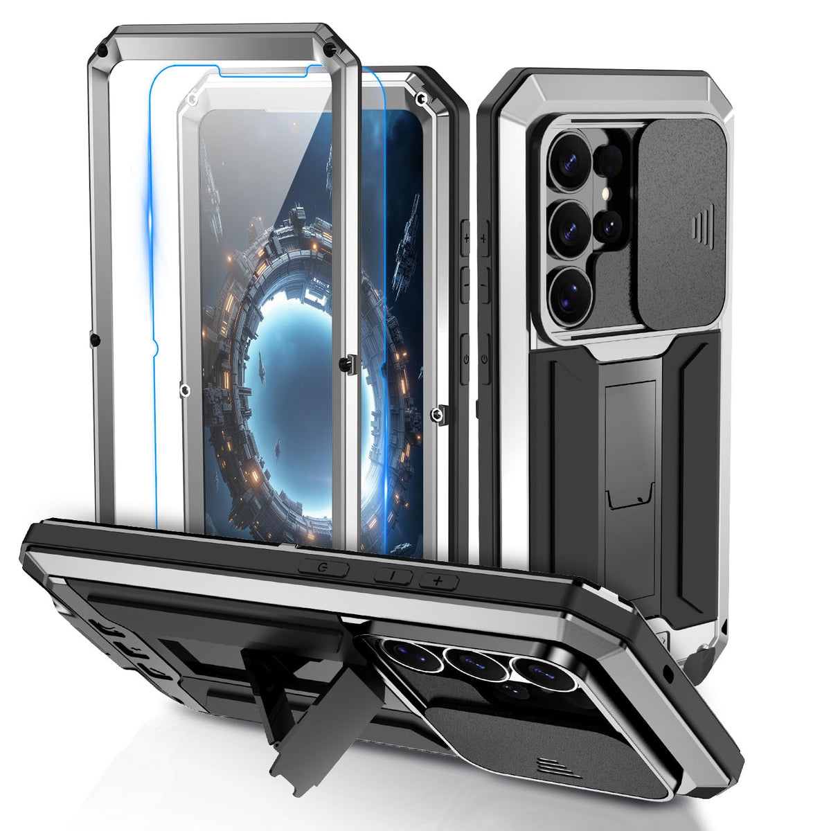 Metal protective case with screen protector for Samsung Galaxy S25 Ul