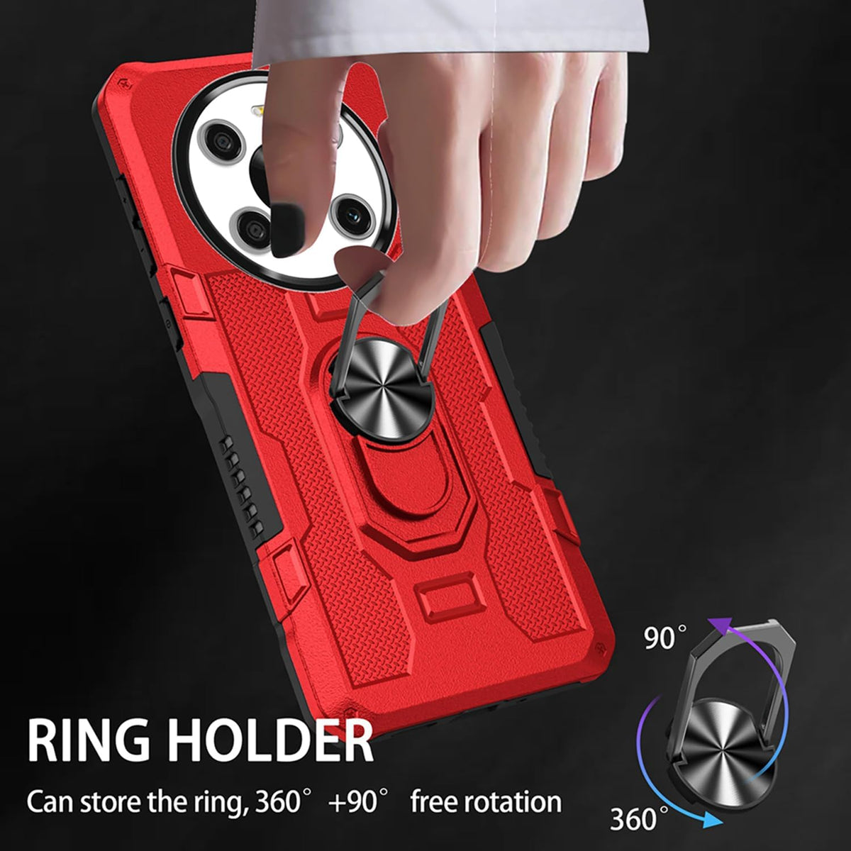 Shockproof phone case for Xiaomi Redmi A3, includes 1 tempered glass screen protector.