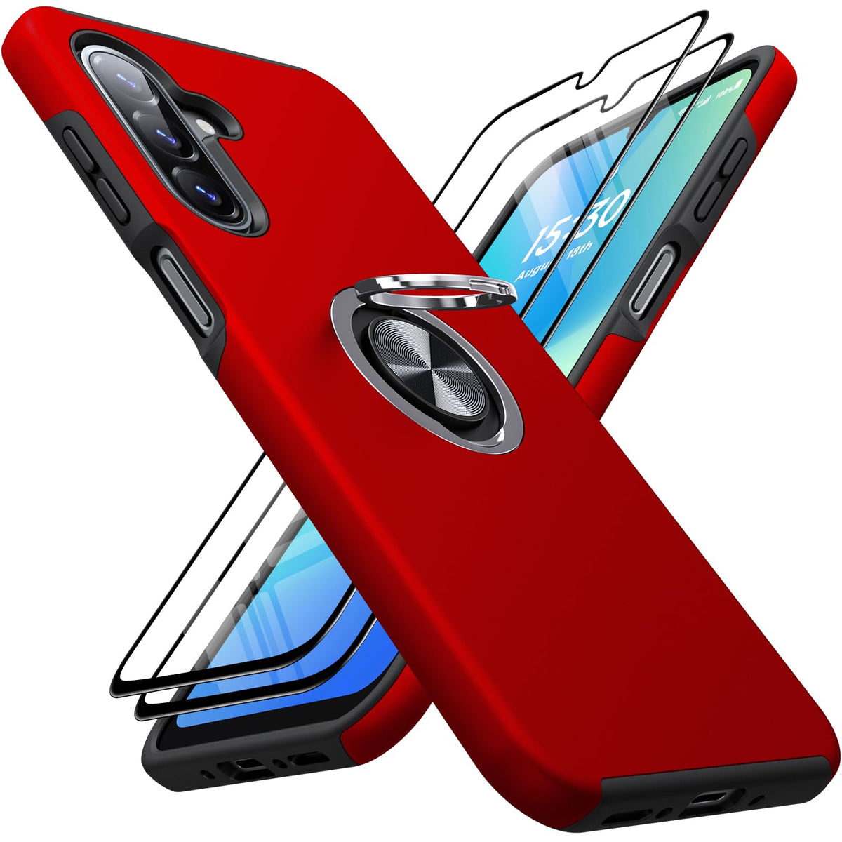 Shockproof phone case for Samsung Galaxy A56 5G, includes two screen protectors.