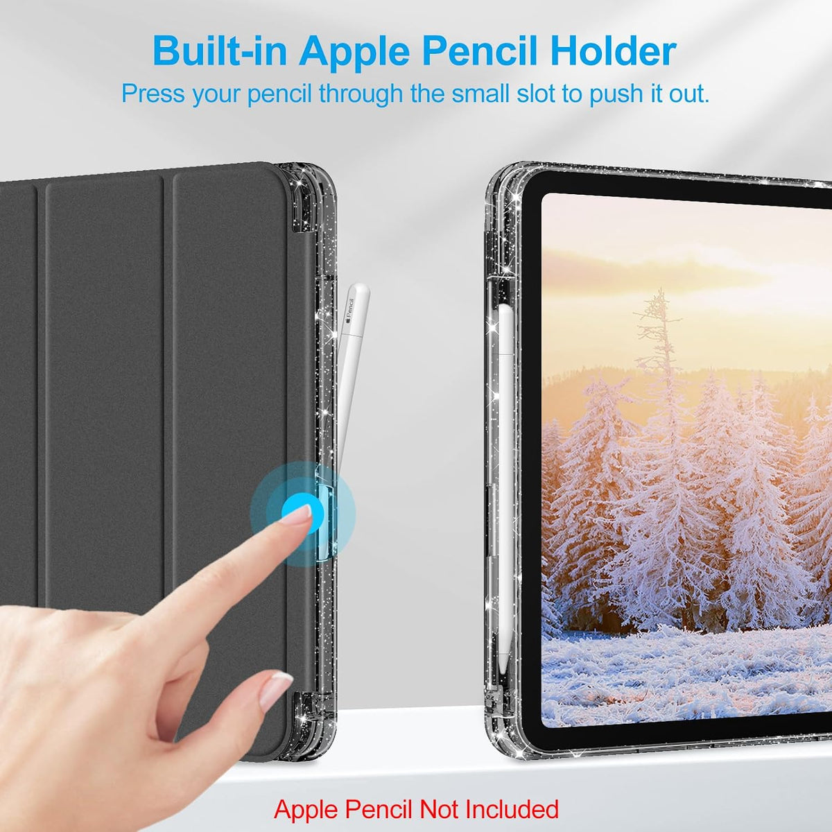 Glitter transparent protective case for iPad 11 and iPad 10 (11/10.9-inch)