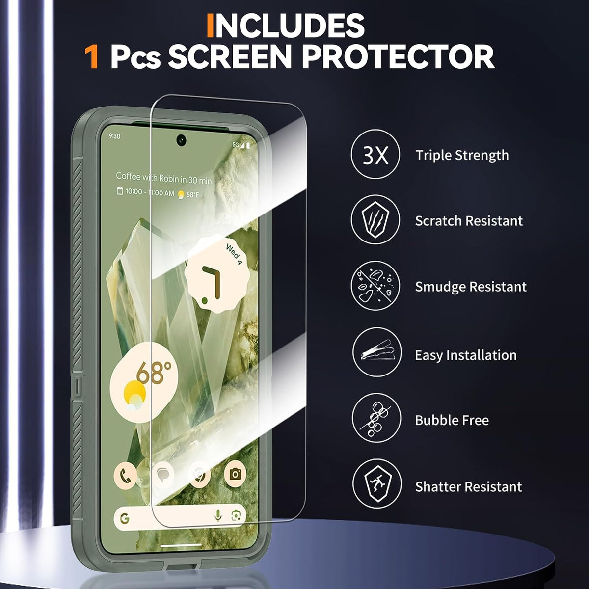 MagSafe Shockproof phone case for Google Pixel 8 Pro plus a screen pr