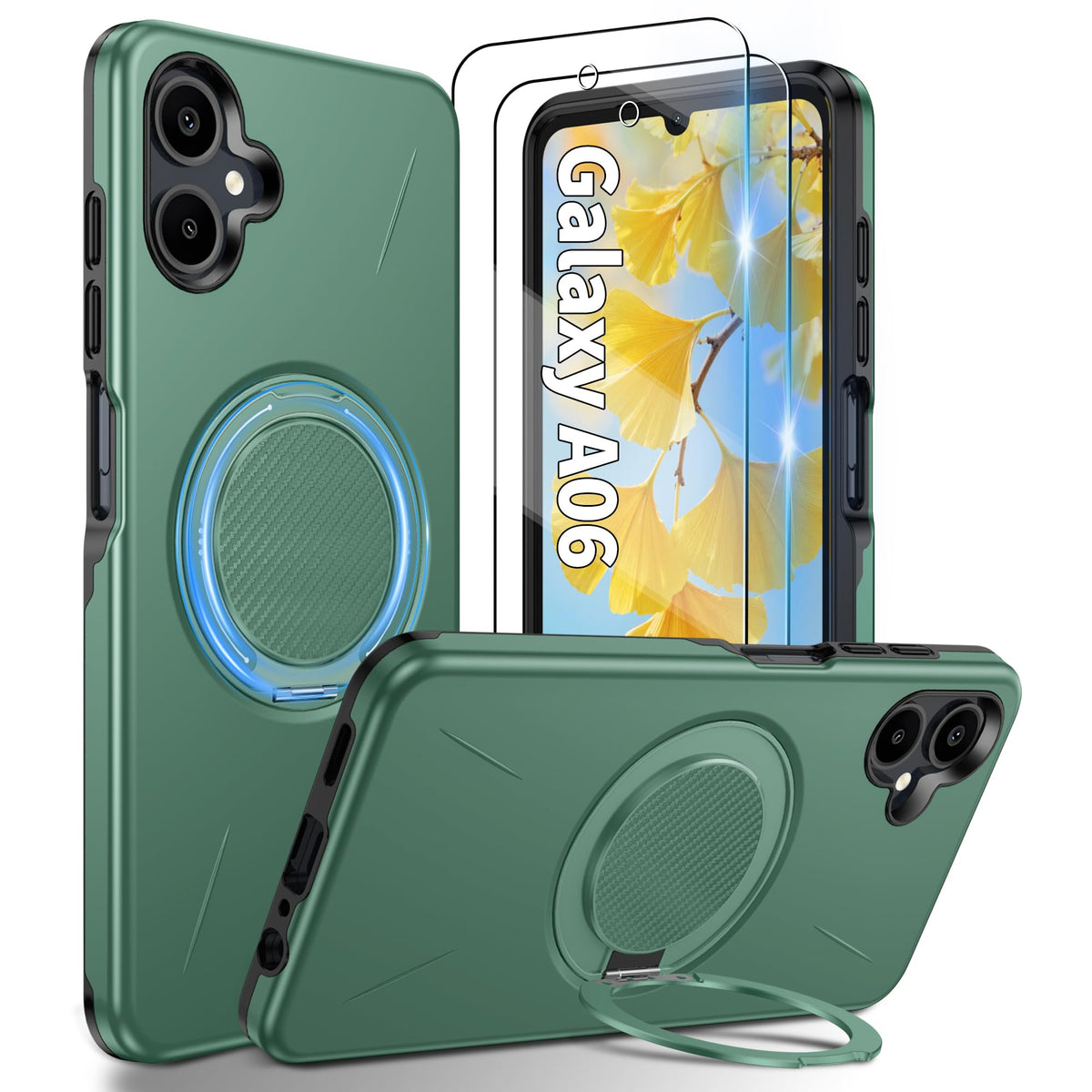 Shockproof phone case for Samsung A16: 2 HD screen protectors