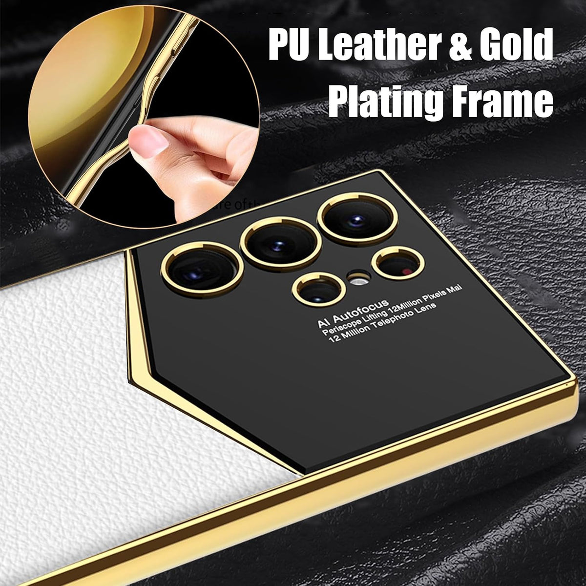 TPU Electroplated Leather Case For Samsung S23 Ultra | Shockproof 