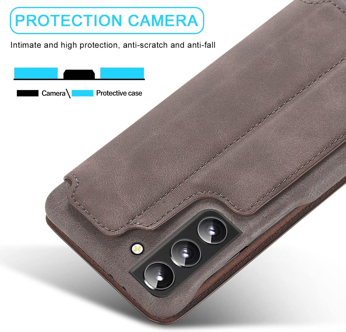 PU+PC leather shockproof phone case for Samsung  Galaxy S22 Plus stand