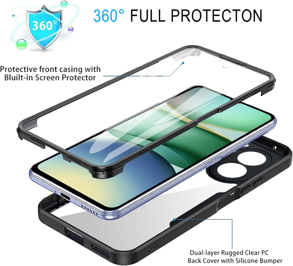 Transparent full-coverage shockproof phone case for Xiaomi Redmi A5 4G