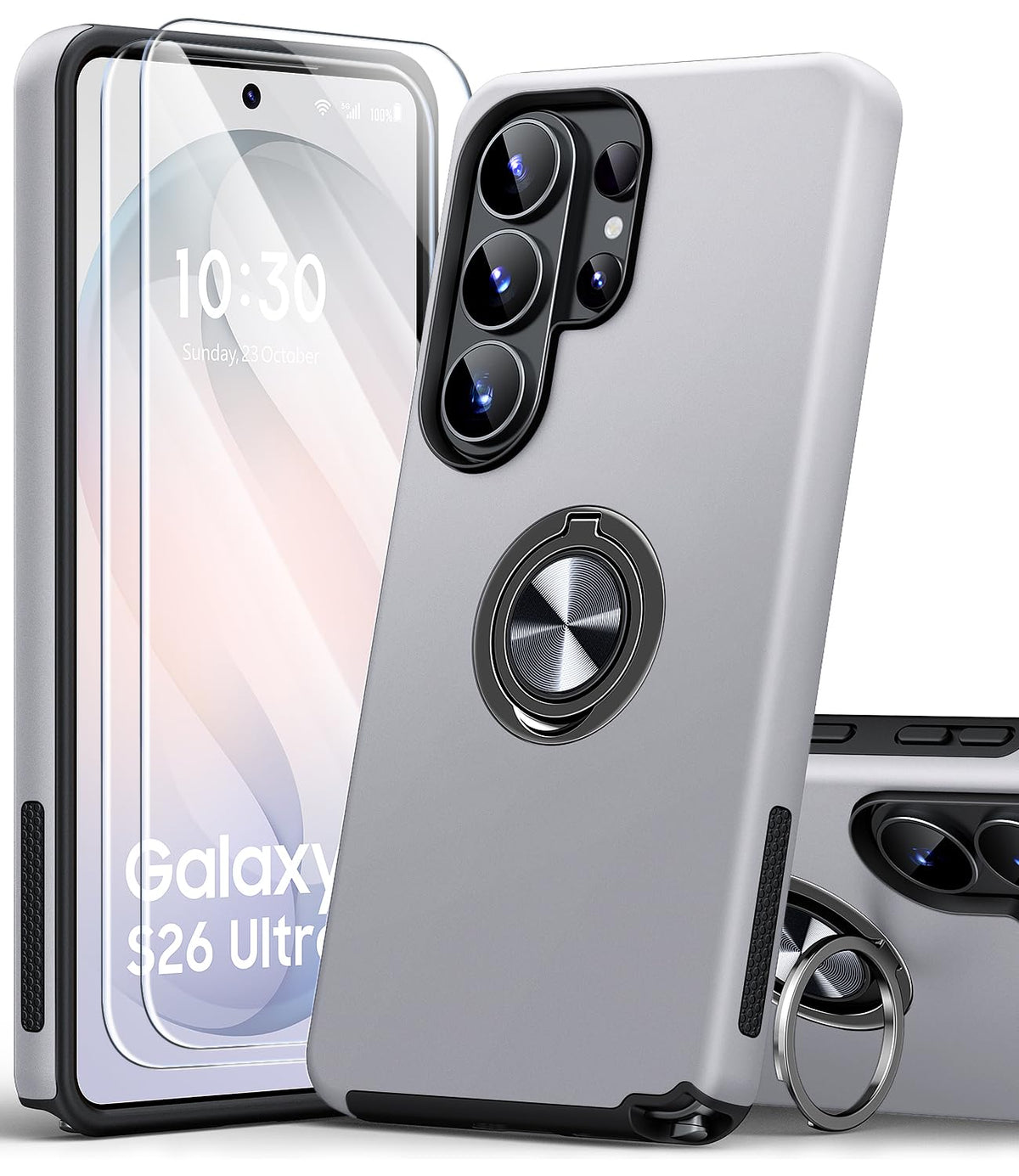 Shockproof phone case for Samsung Galaxy A56 5G, includes two screen protectors.