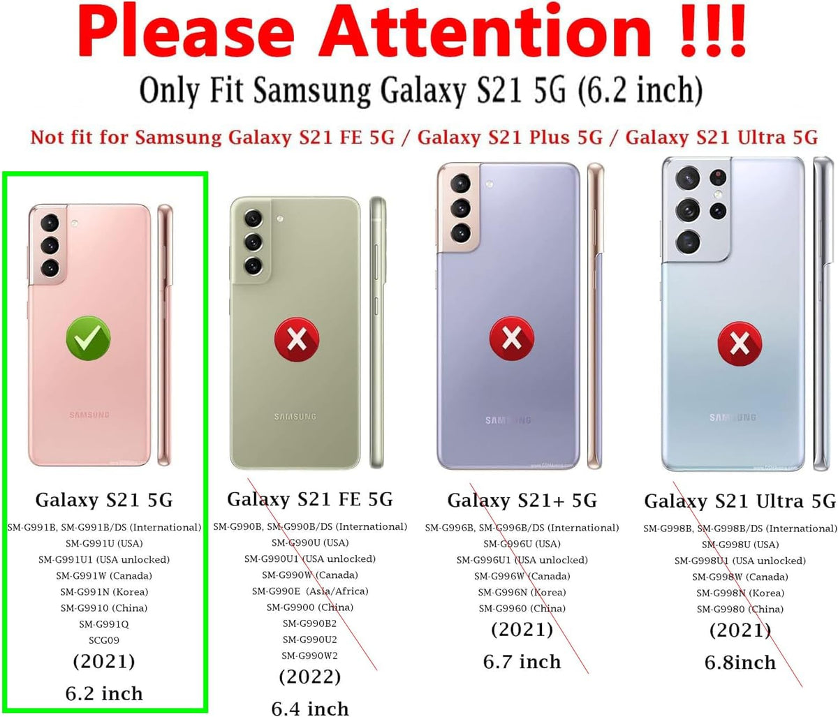 Military-grade shockproof phone case for Samsung Galaxy S21，Includes 1 tempered glass screen protector
