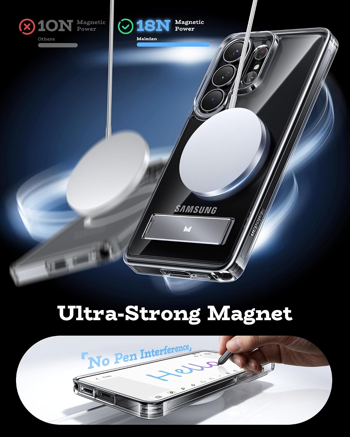 Magnetic shockproof phone case for  with built-in phone stand