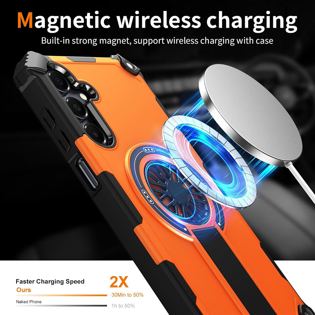 Military-grade magnetic protective case for Galaxy A17 5G with screen