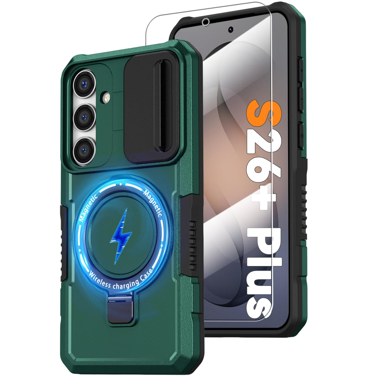 PC+TPU shockproof phone case for Samsung Galaxy S21 FE, includes 2 sc