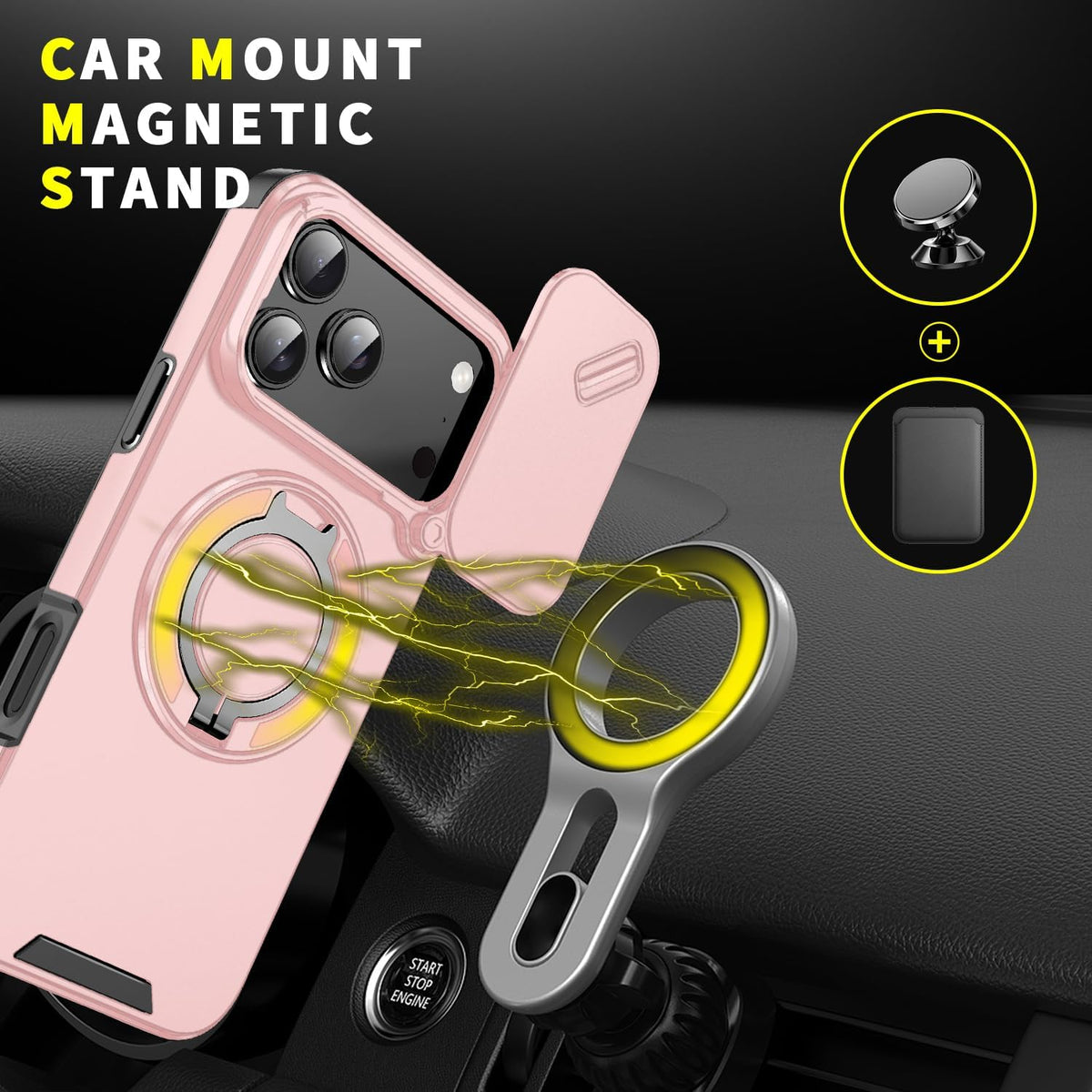 TPU+PC shockproof phone case with stand for iPhone 17 Pro Max