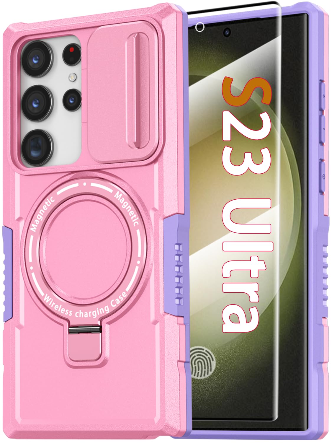 PC+TPU shockproof phone case for Samsung Galaxy S21 FE, includes 2 sc