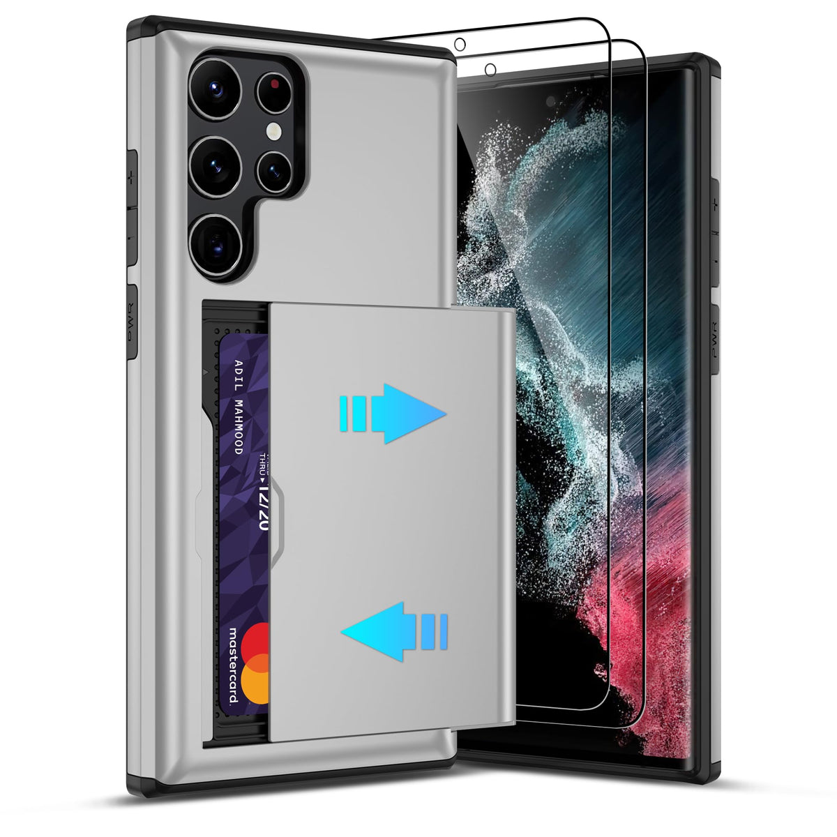 PC+silicone phone case with SIM card slot for Samsung Galaxy A56 5G