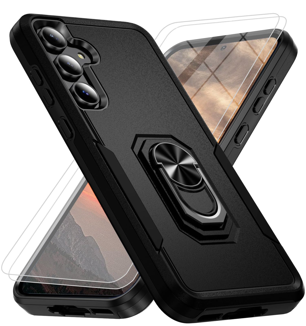 Shockproof phone case for Samsung Galaxy A37 5G with 2 tempered glass screen protectors