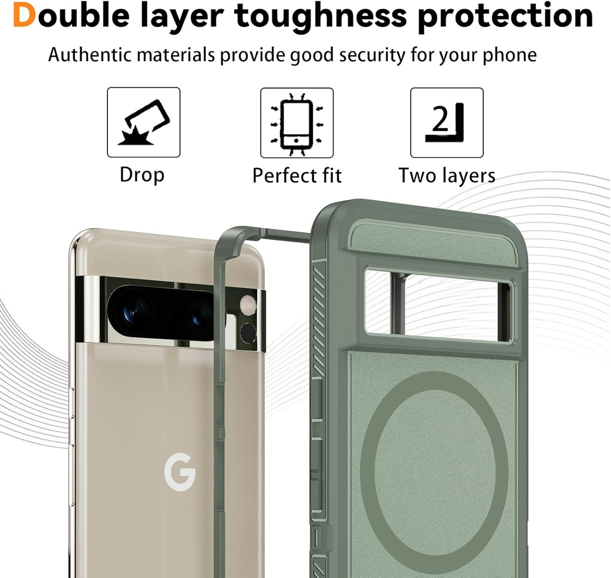 MagSafe Shockproof phone case for Google Pixel 8 Pro plus a screen pr