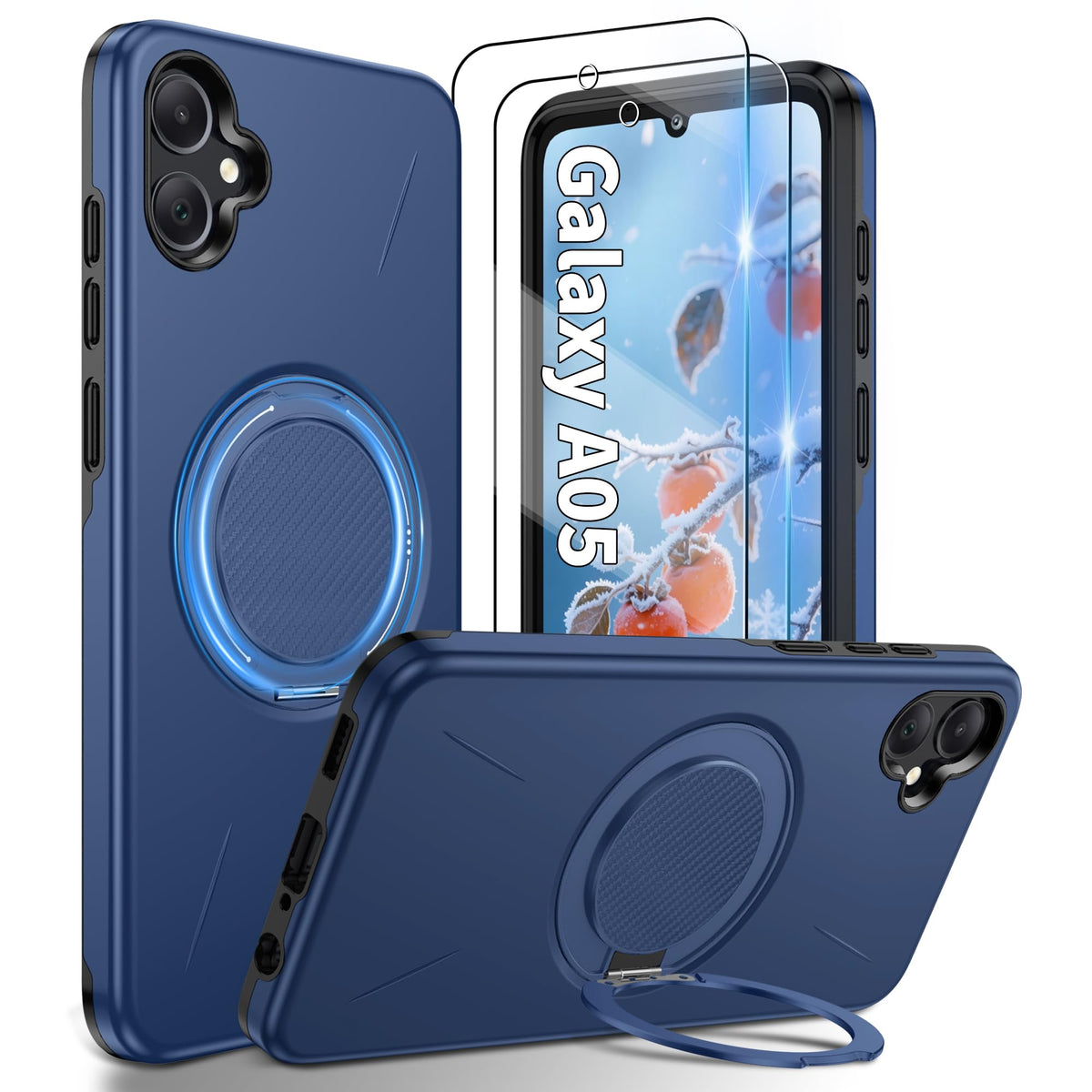 Shockproof phone case for Samsung A16: 2 HD screen protectors