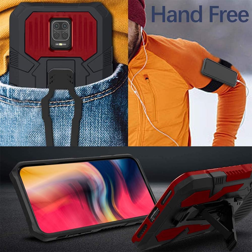 Shock-proof phone case for Xiaomi Redmi Note 9s/9 Pro, includes [2-pack] tempered glass screen protector.