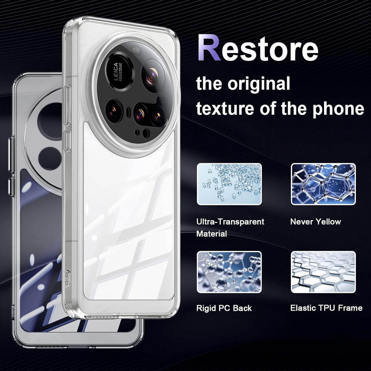 PC transparent phone case for Xiaomi 15 Ultra 5G