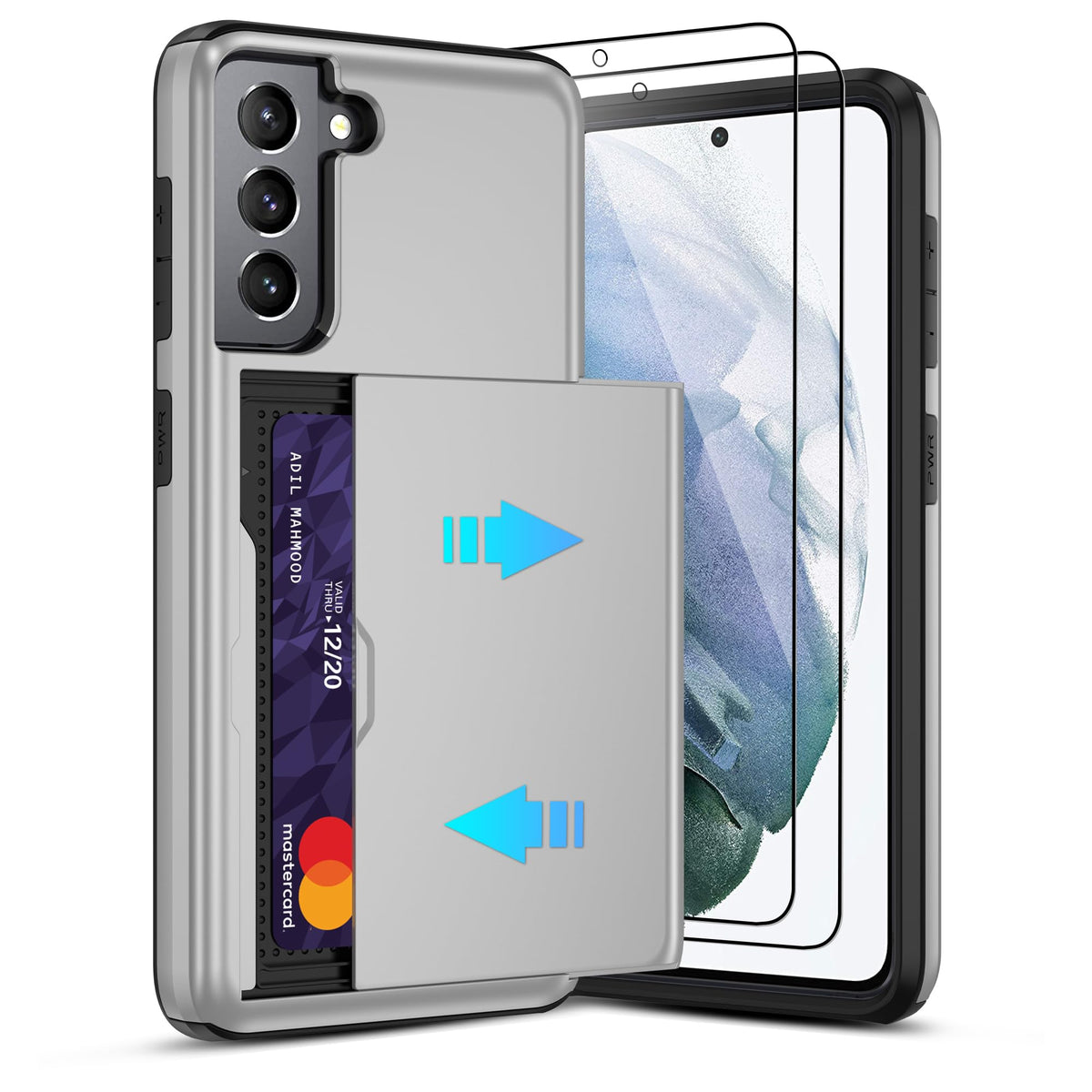 PC+silicone phone case with SIM card slot for Samsung Galaxy A56 5G