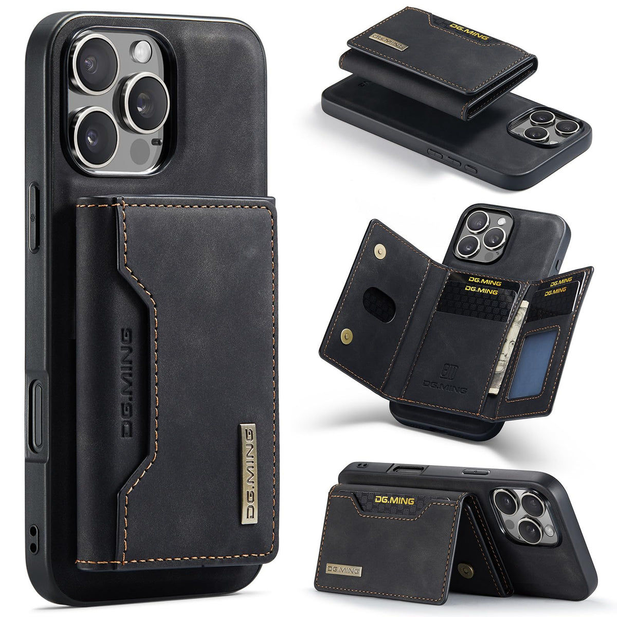 Leather phone case with card slot for iPhone 17 Pro Max
