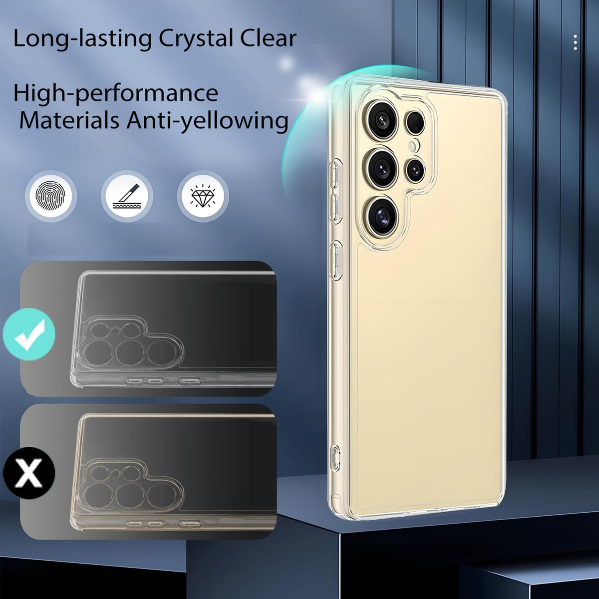 TPUltra+PC transparent anti-yellowing phone case for SamsUltrang Galaxy S25 Ultra