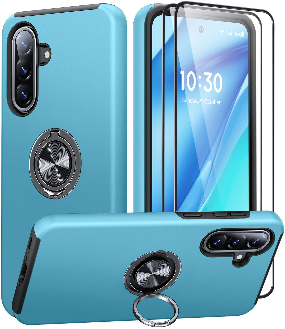 Shockproof phone case for Samsung Galaxy A56 5G, includes two screen protectors.