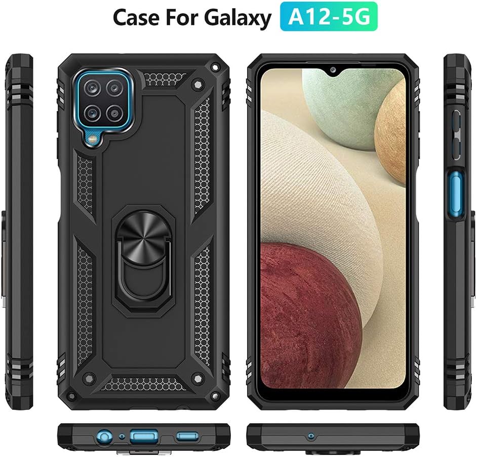 Shockproof phone case for Samsung A12 with screen protector
