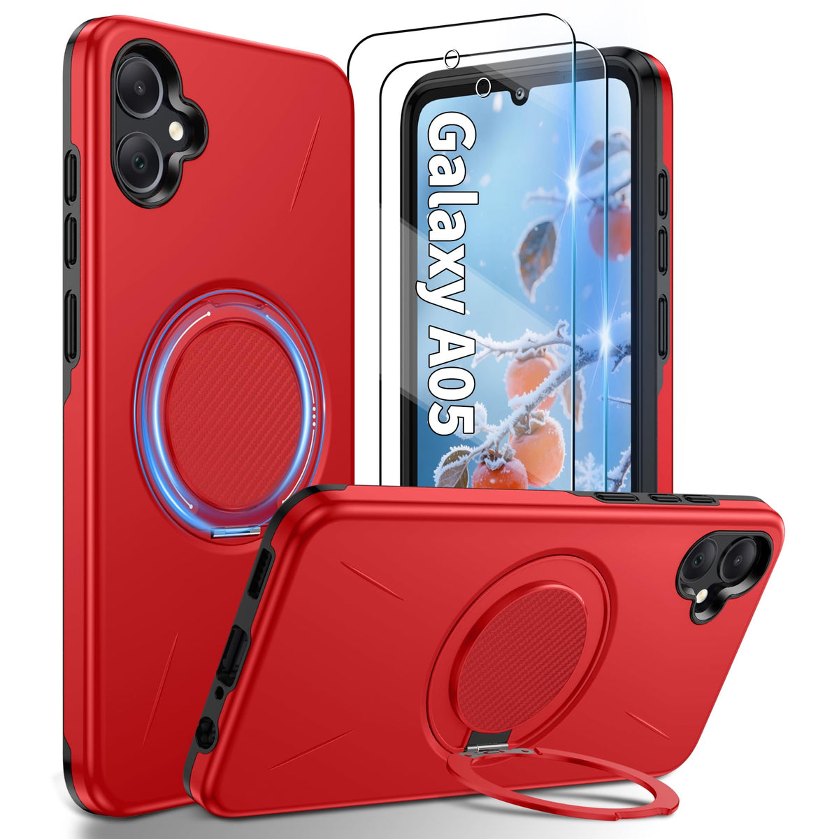 Shockproof phone case for Samsung A16: 2 HD screen protectors