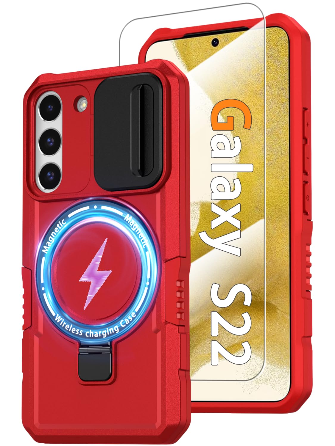 PC+TPU shockproof phone case for Samsung Galaxy S21 FE, includes 2 sc