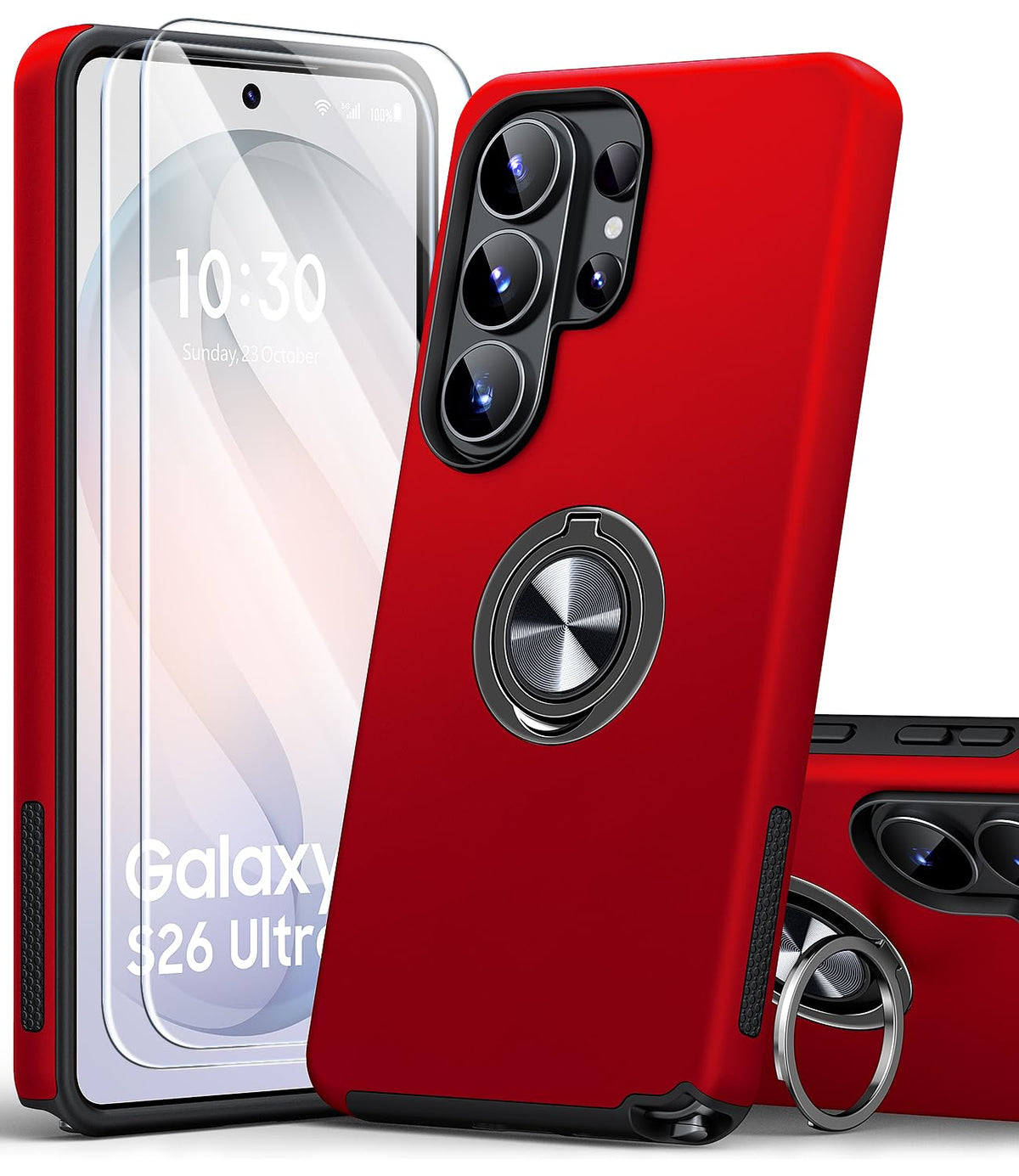 Shockproof phone case for Samsung Galaxy A56 5G, includes two screen protectors.