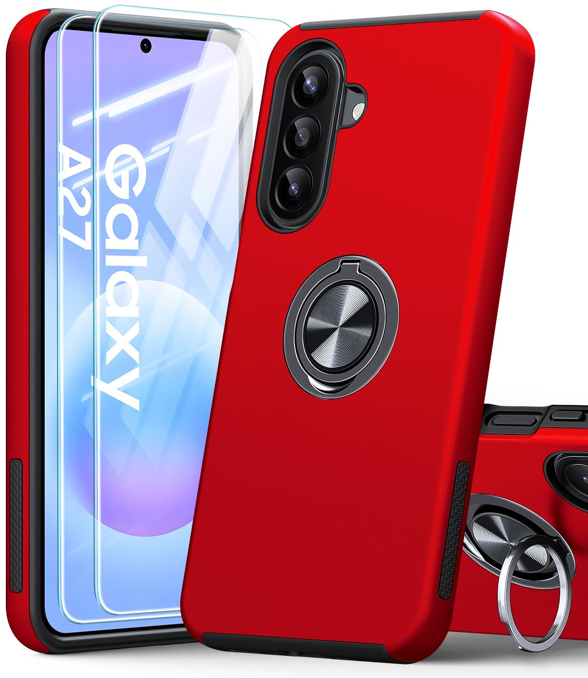 Shockproof phone case for Samsung Galaxy A56 5G, includes two screen protectors.