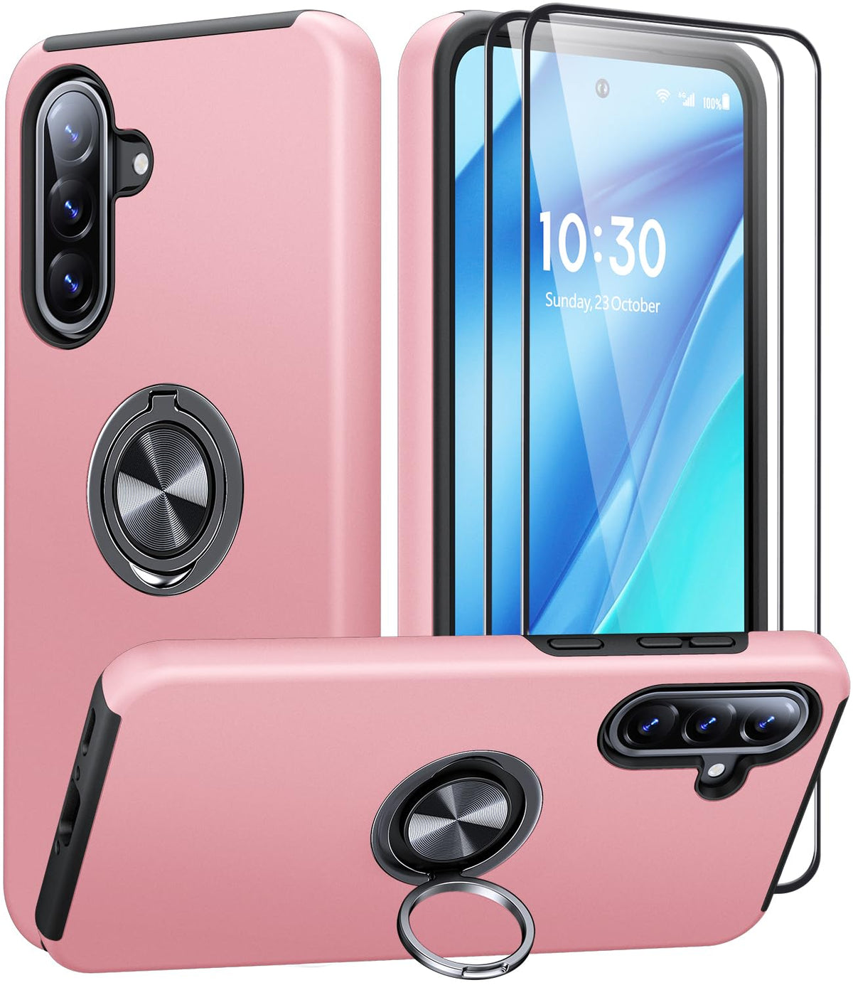 Shockproof phone case for Samsung Galaxy A56 5G, includes two screen protectors.