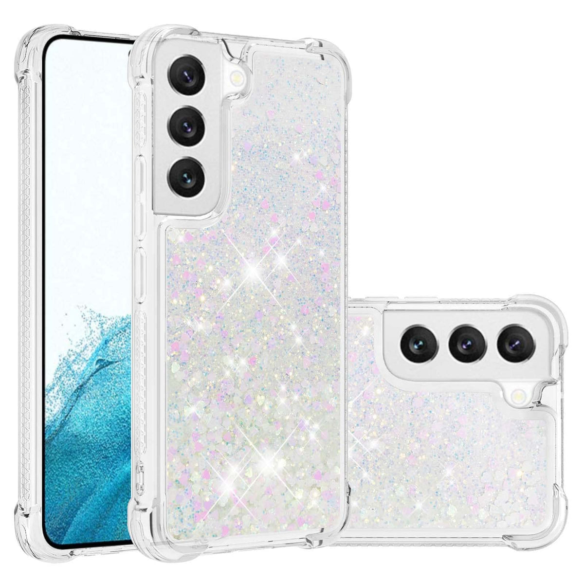 Glitter Transparent TPU Phone Case For Samsung Galaxy S23 Plus 