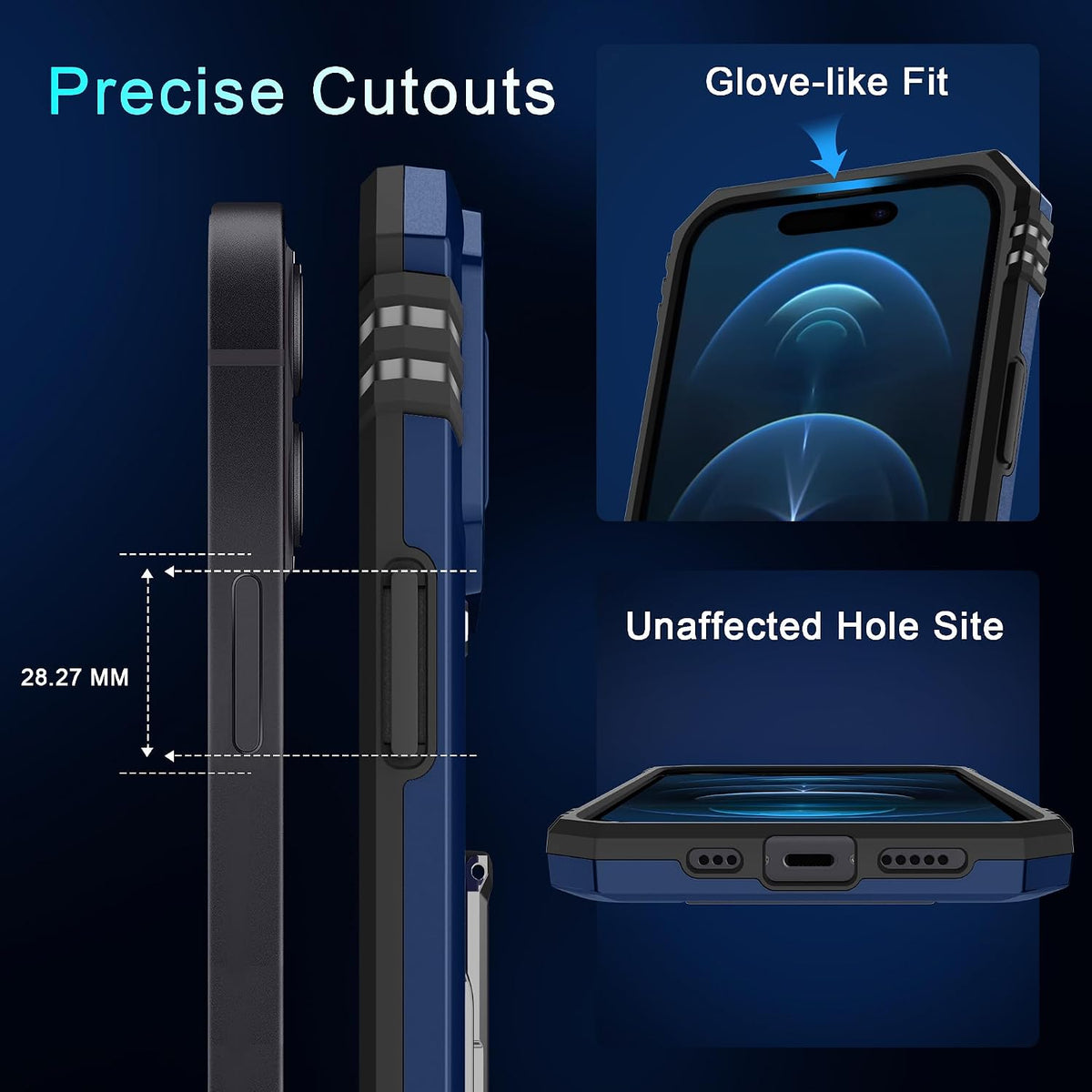 Military-grade shockproof phone case for iPhone 15 Plus with sliding camera cover and screen protector (1 piece)