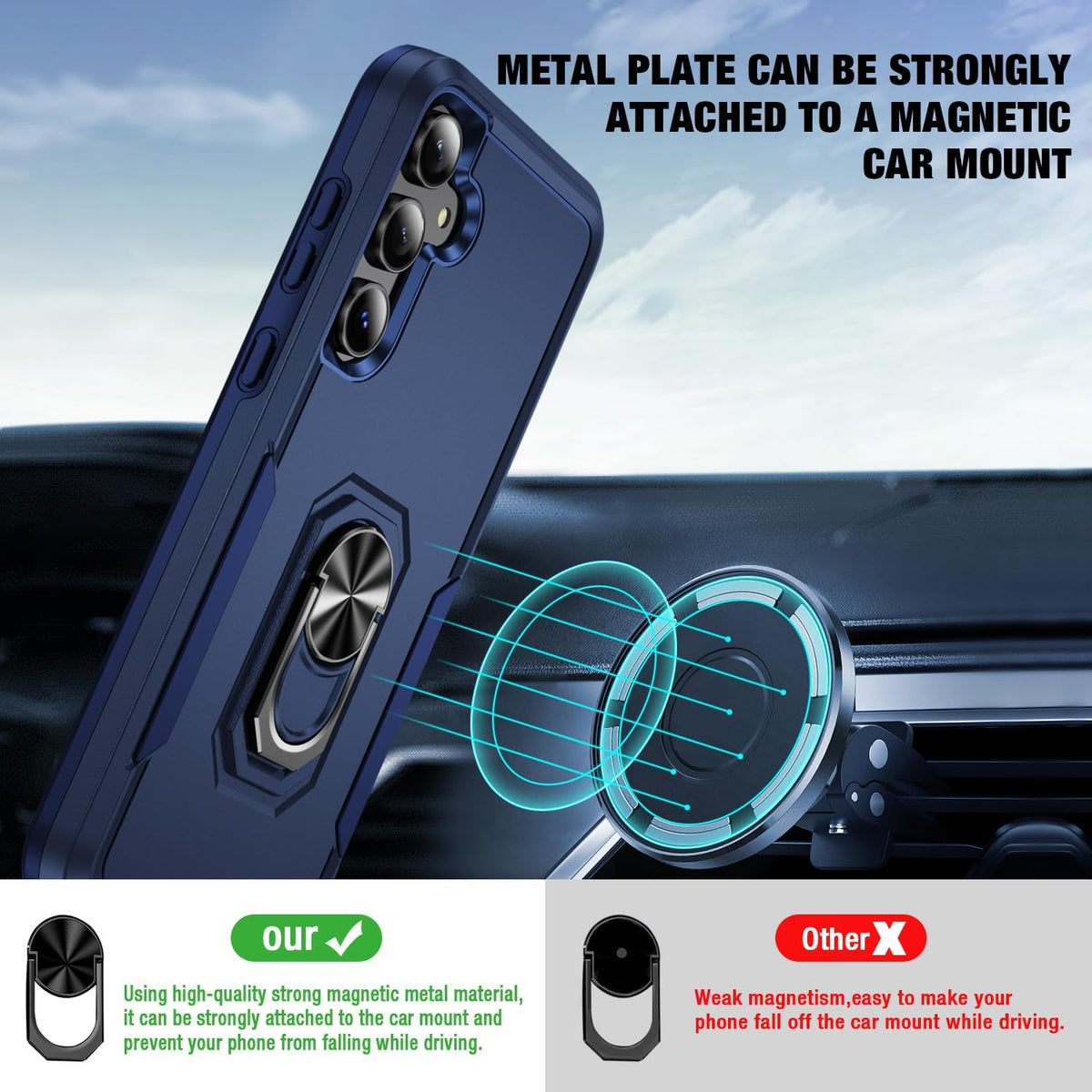 Shockproof phone case for Samsung Galaxy A37 5G with 2 tempered glass screen protectors