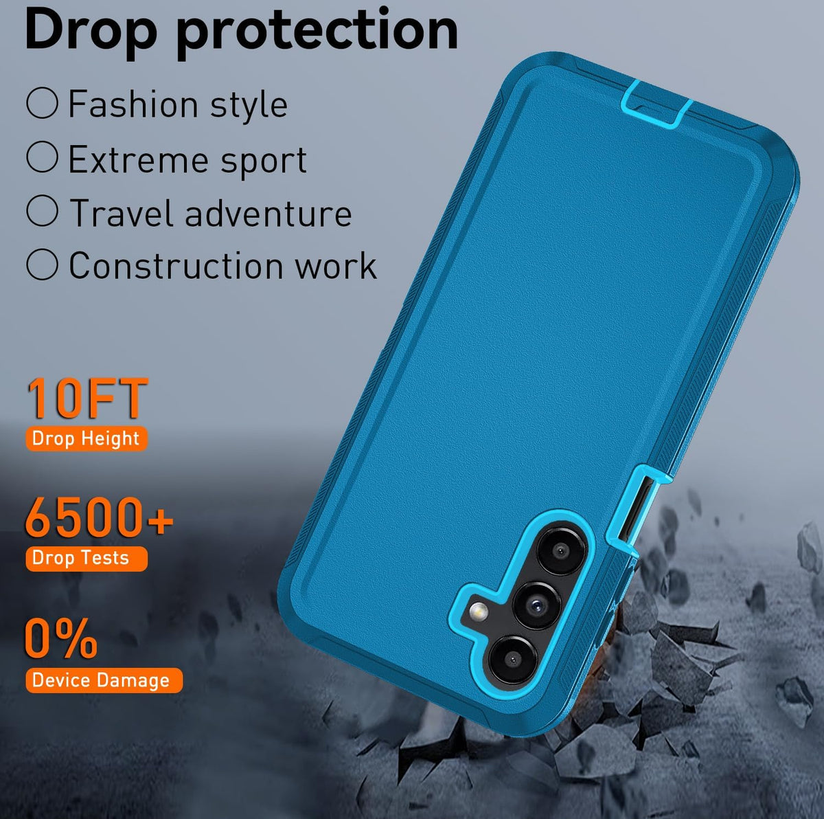 Shock-proof protective case for Samsung Galaxy A17 5G with tempered glass screen protector.