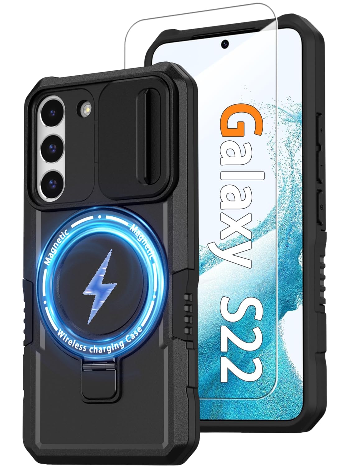 PC+TPU shockproof phone case for Samsung Galaxy S21 FE, includes 2 sc